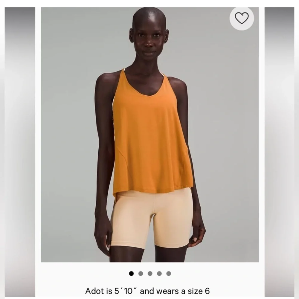 Lululemon Modal Silk Tank Top Sz 2 Autumn Orange 32